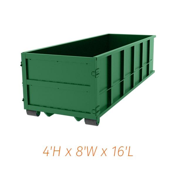 15-yard dumpsters have weight restrictions which vary by rental company and location