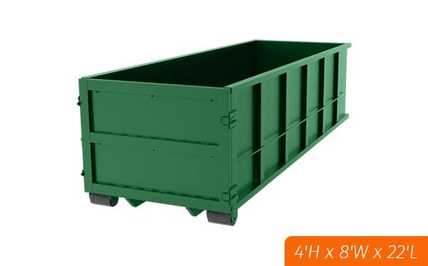 you can rent twenty-yard dumpsters for a duration of 7-10 days typically